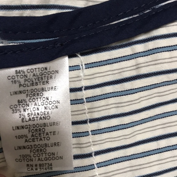 BCBG MAXAZRIA SEERSUCKER BLUE STRIPED BLAZER - Picture 9 of 12